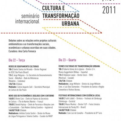 Seminário Internacional Cultura e Transformação Urbana